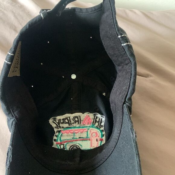 Baseball Hat Happy Camper Camp Fire Patch Embroidery KBETHOS Vintage - Picture 4 of 4